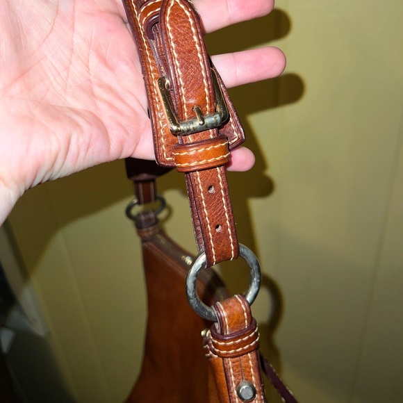 Dooney & Bourke Vintage Florentine Vacchetta Leather Shoulder Satchel Bag Brown - Picture 9 of 16